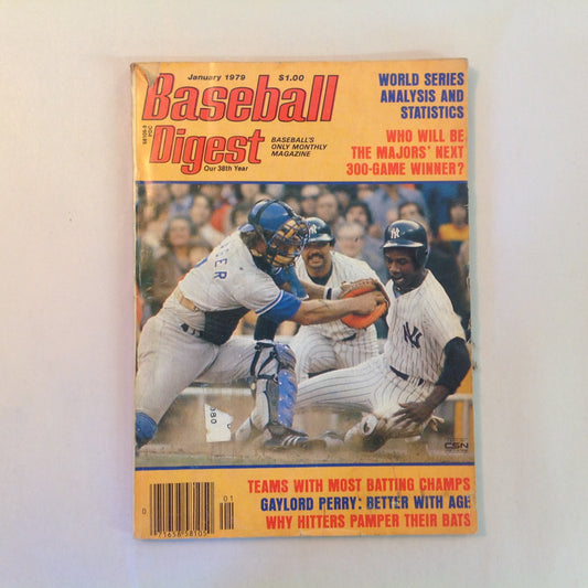 Vintage Jan 1979 Baseball Digest Magazine 1978 World Series Analysis and Statistics