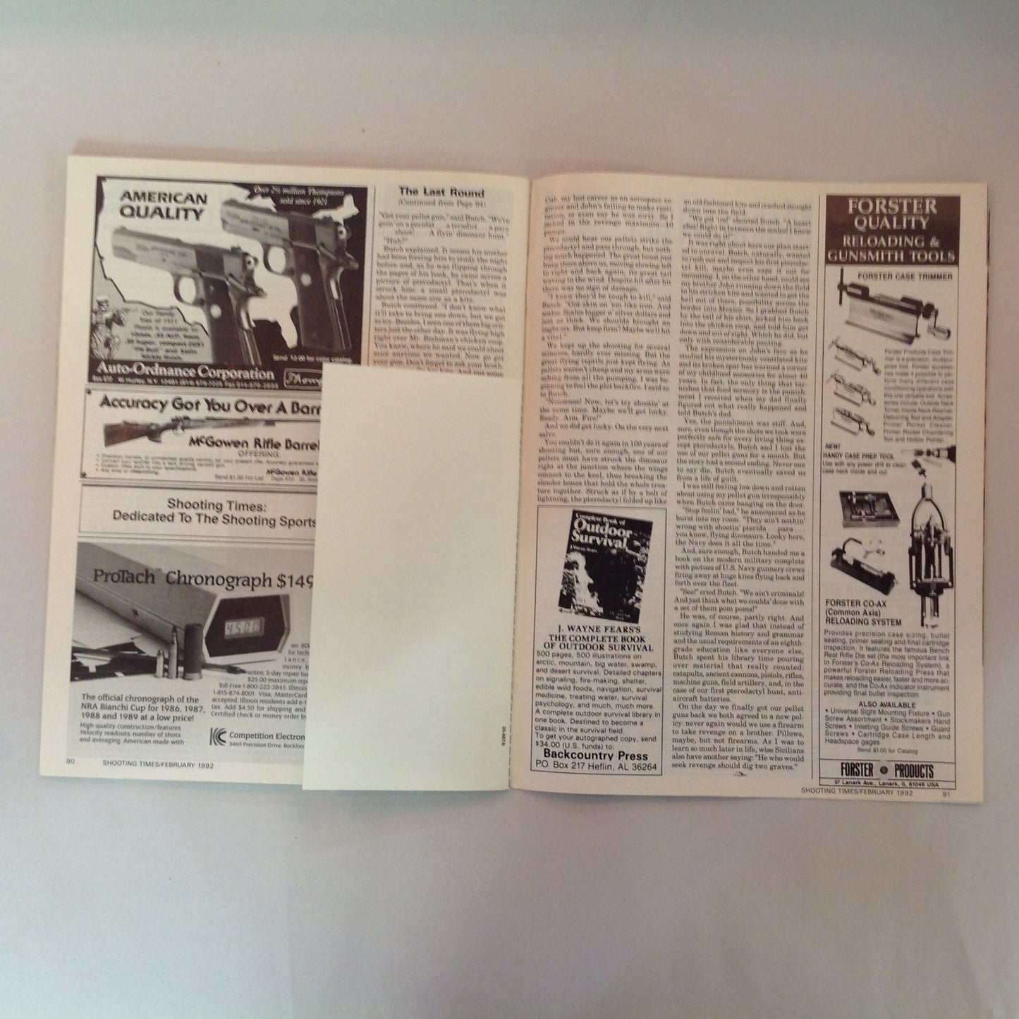 Vintage Feb 1992 Shooting Times Magazine The Magnums: A Terrific Trio Special Reloading Issue