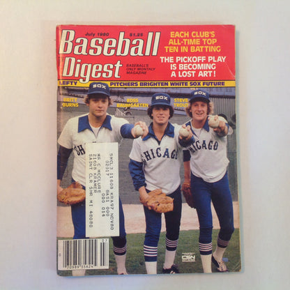 Vintage Jul 1980 Baseball Digest Magazine Lefty Pitchers Brighten White Sox Future: Britt Burns Ross Baumgarten Steve Trout