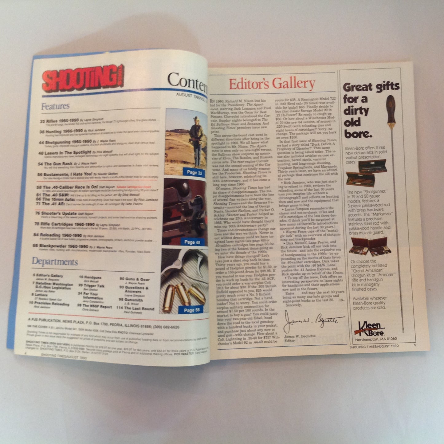 Vintage Aug 1990 Shooting Times Magazine .40-Caliber Takeover 30th Anniversary Exclusive