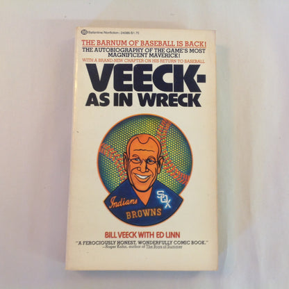 Vintage 1976 Mass Market Paperback Veeck-As In Wreck Bill Veeck with Ed Linn