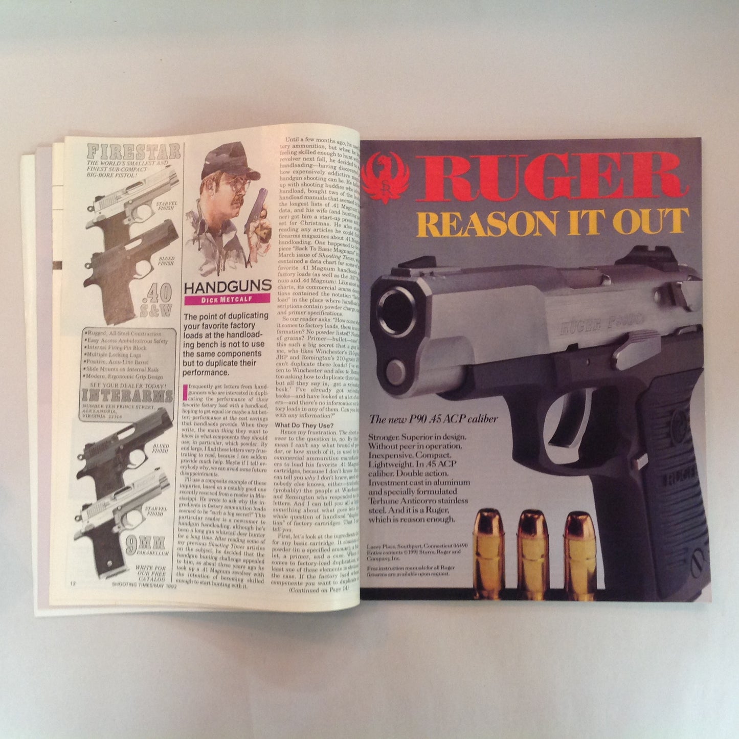 Vintage May 1992 Shooting Times Magazine 100-Yard Dash 1200+ Round Report PMC Rapid Expanding Handgun Ammo