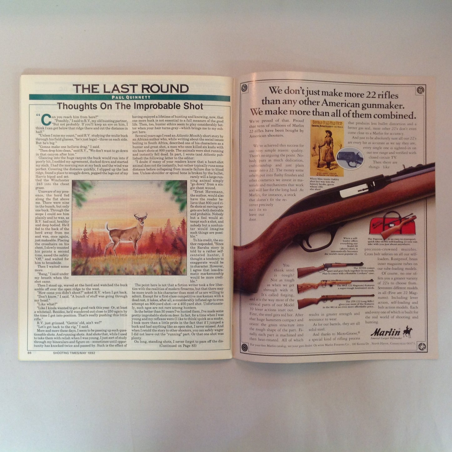 Vintage May 1992 Shooting Times Magazine 100-Yard Dash 1200+ Round Report PMC Rapid Expanding Handgun Ammo