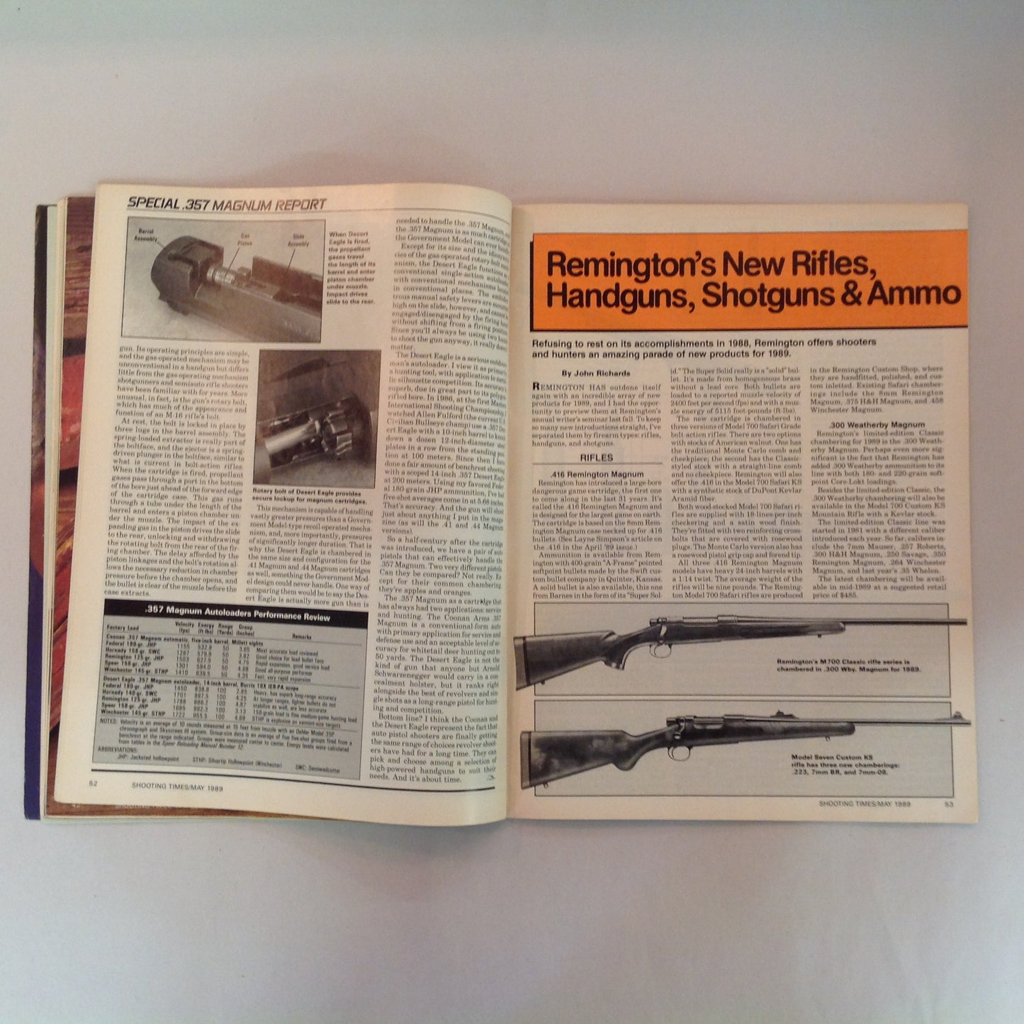 Vintage May 1989 Shooting Times Magazine .357 Magnum Breakthroughs "The Year My Hunting Luck Vanished"