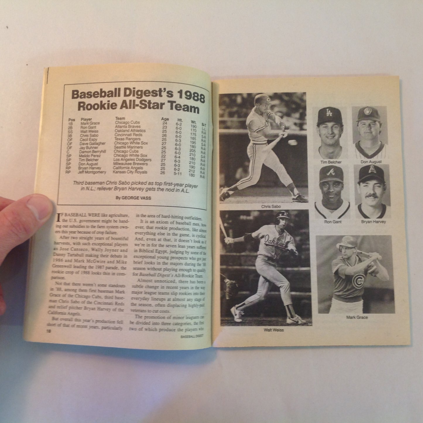 Vintage Dec 1988 Baseball Digest Magazine Danny Jackson: Comeback Player of the Year