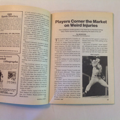 Vintage Dec 1988 Baseball Digest Magazine Danny Jackson: Comeback Player of the Year