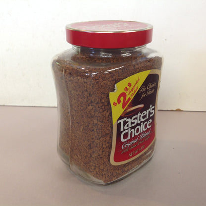 Vintage NOS Taster's Choice Original Blend Freeze Dried Coffee 4 oz Jar Unopened