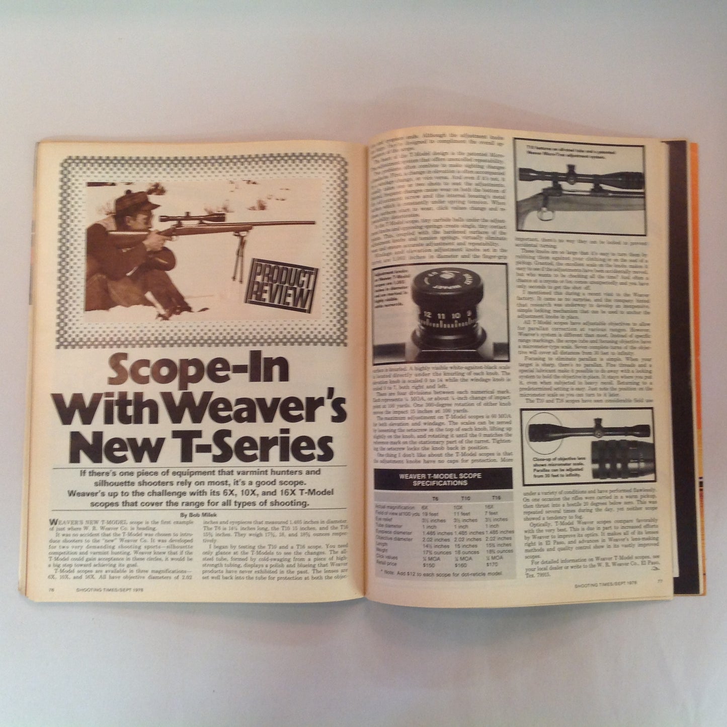 Vintage Sep 1978 Shooting Times Magazine Colt's Ace in the Hole .22 RF in .45 Auto Style Savage M110-S Complete Guide to .22 Magnums