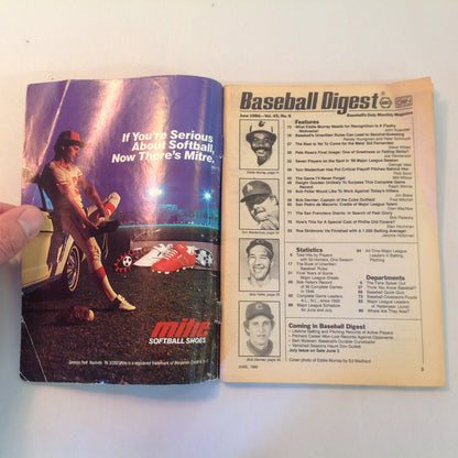 Vintage Jun 1986 Baseball Digest Magazine What Eddie Murray Needs is a Flashy Nickname!