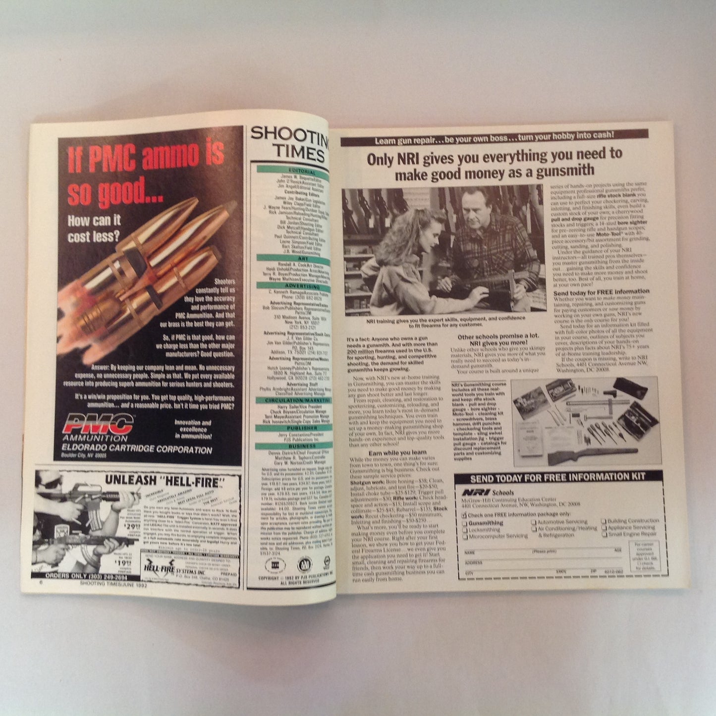 Vintage Jun 1992 Shooting Times Magazine Stainless-Steel Bolt Rifles 10-Shot Revolver .45 Auto Pistols