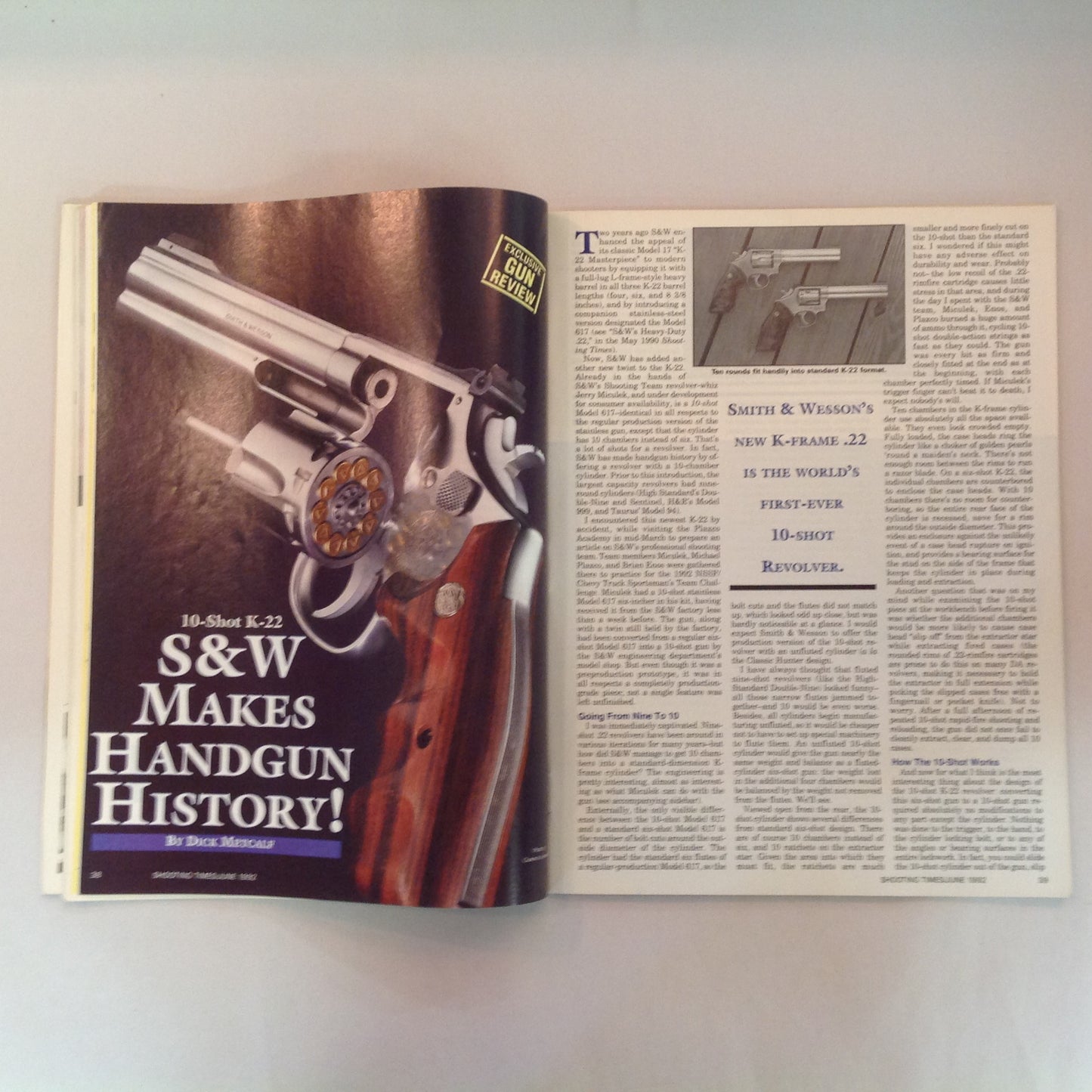 Vintage Jun 1992 Shooting Times Magazine Stainless-Steel Bolt Rifles 10-Shot Revolver .45 Auto Pistols