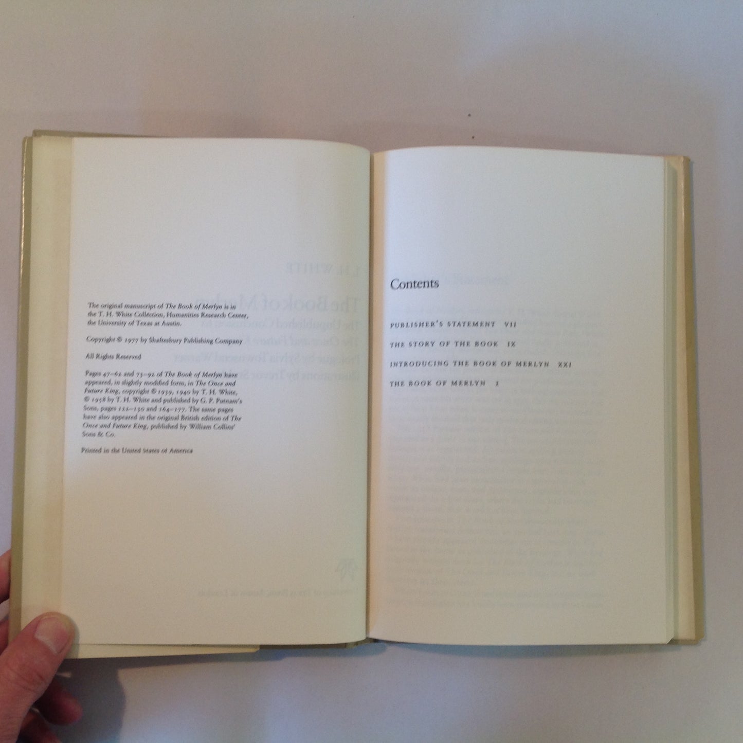 Vintage 1977 Hardcover The Book of Merlyn T. H. White BCE Conclusion to Once and Future King