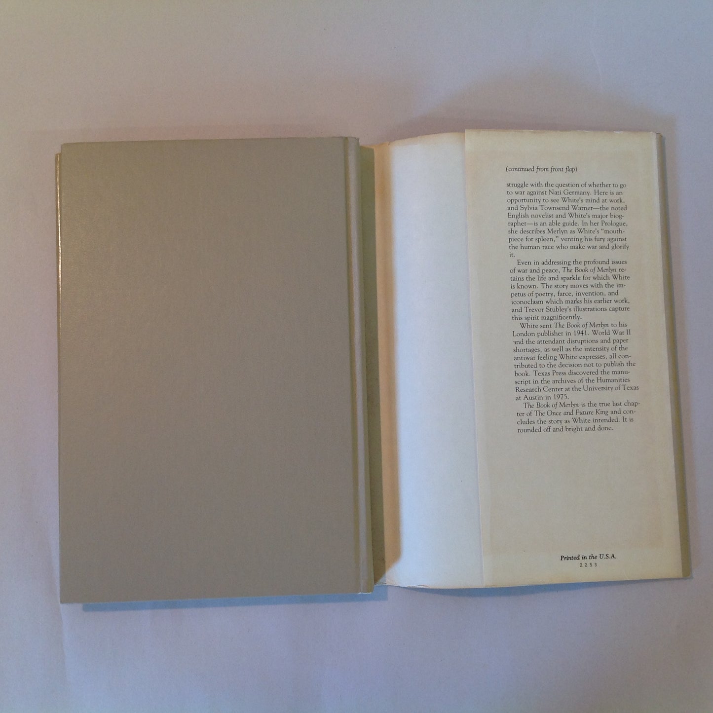 Vintage 1977 Hardcover The Book of Merlyn T. H. White BCE Conclusion to Once and Future King