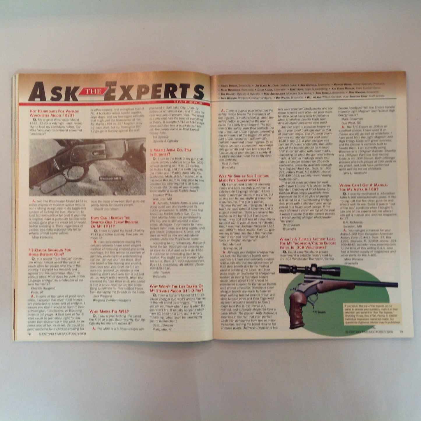 Vintage Oct 2000 Shooting Times Magazine Exclusive: New-Age High-Tech Handguns .460 Rowland Savage Smokeless Powder