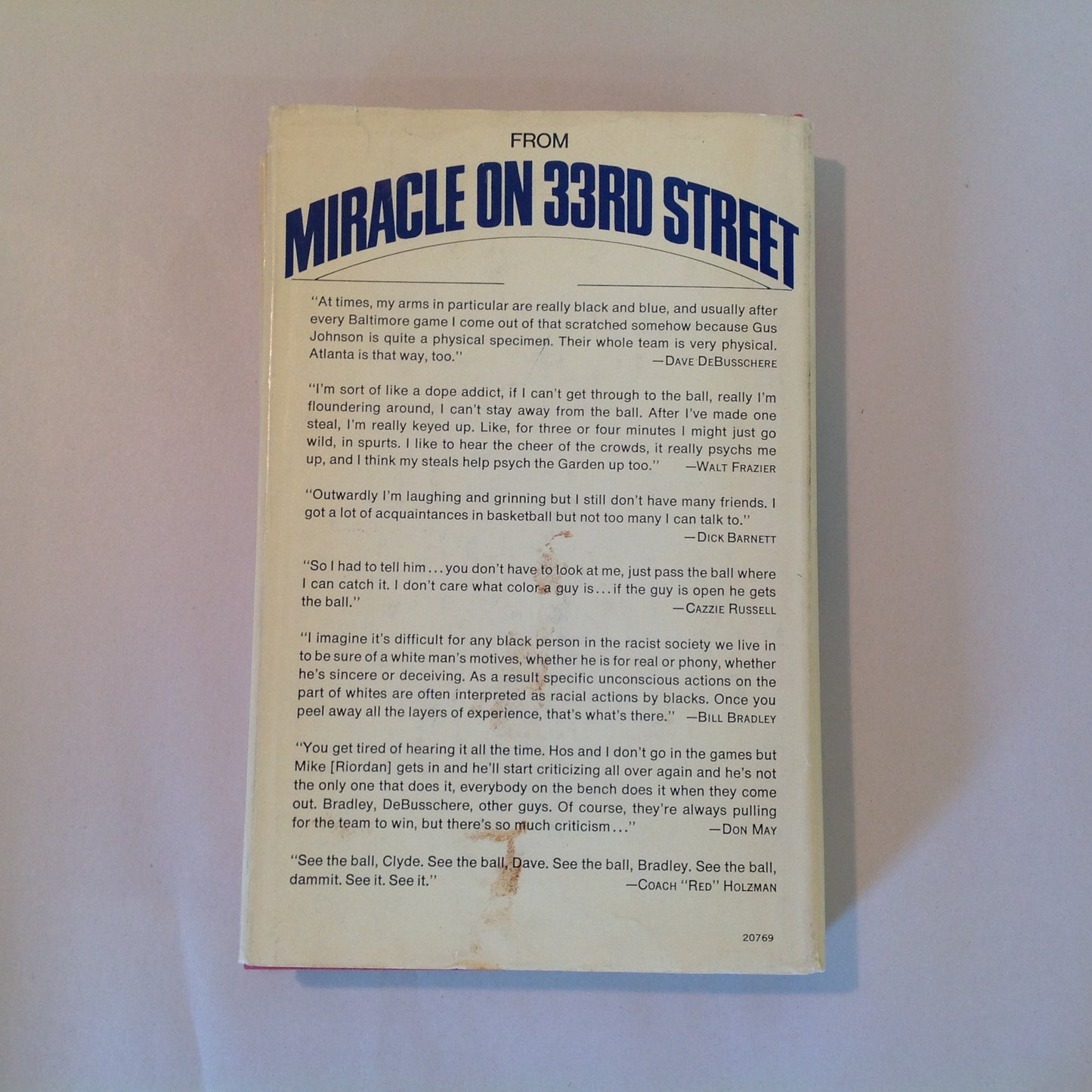 Vintage 1970 Hardcover Miracle On 33rd Street: The N.Y. Knickerbockers' Championship Season Phil Berger First Ed
