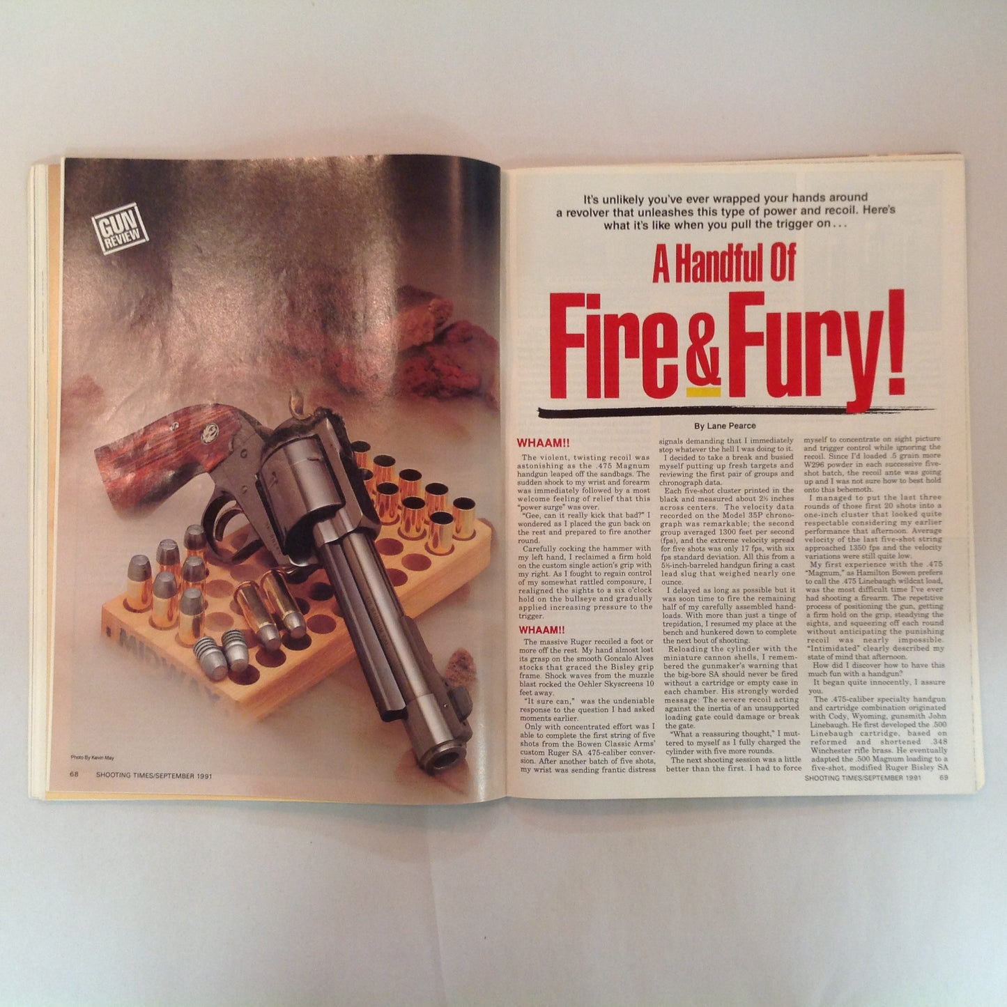Vintage Sep 1991 Shooting Times Magazine Special Rifle/Handgun Hunting Issue Long-Range Rifle Challenge .475 Magnum Ram-Line .22 Pistol