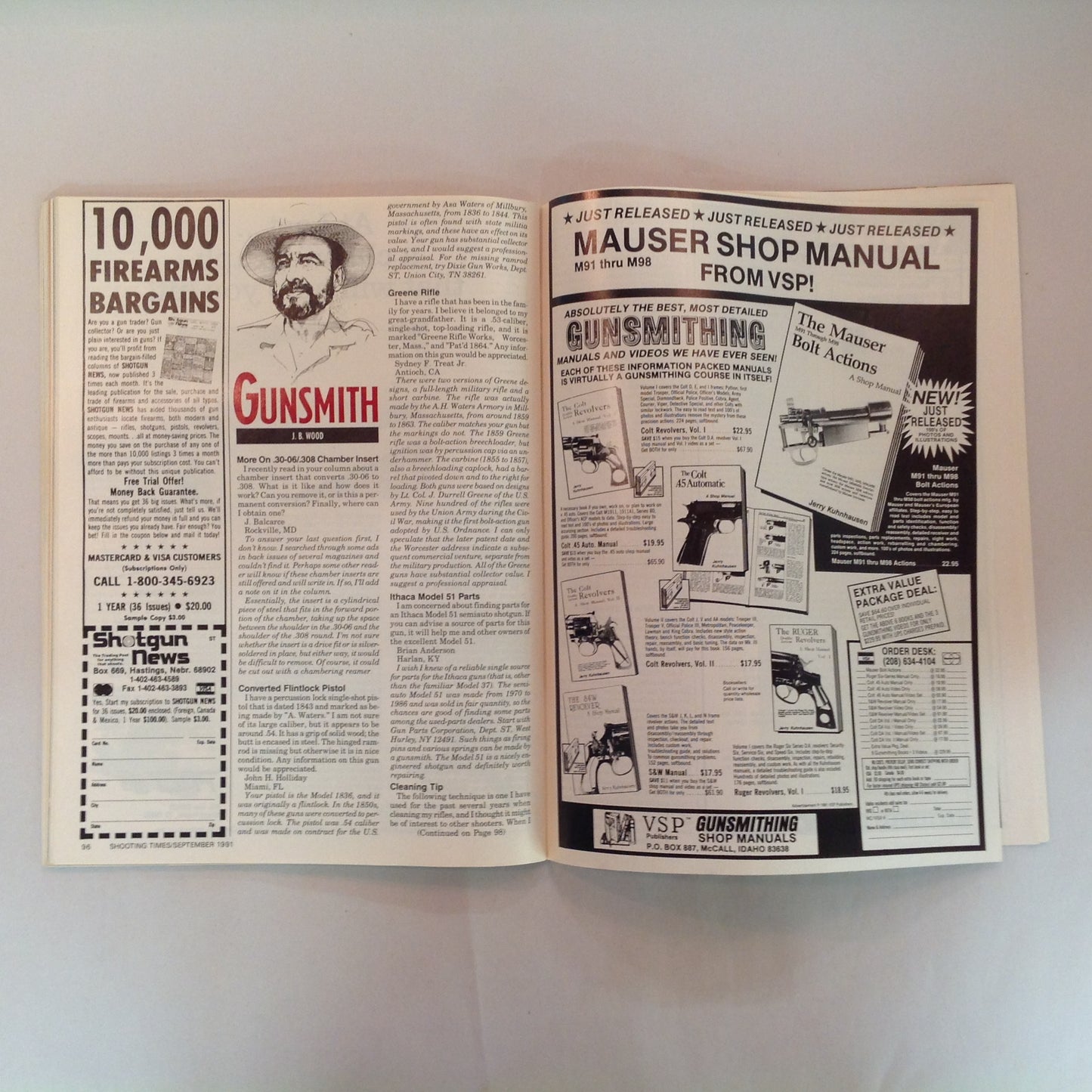 Vintage Sep 1991 Shooting Times Magazine Special Rifle/Handgun Hunting Issue Long-Range Rifle Challenge .475 Magnum Ram-Line .22 Pistol