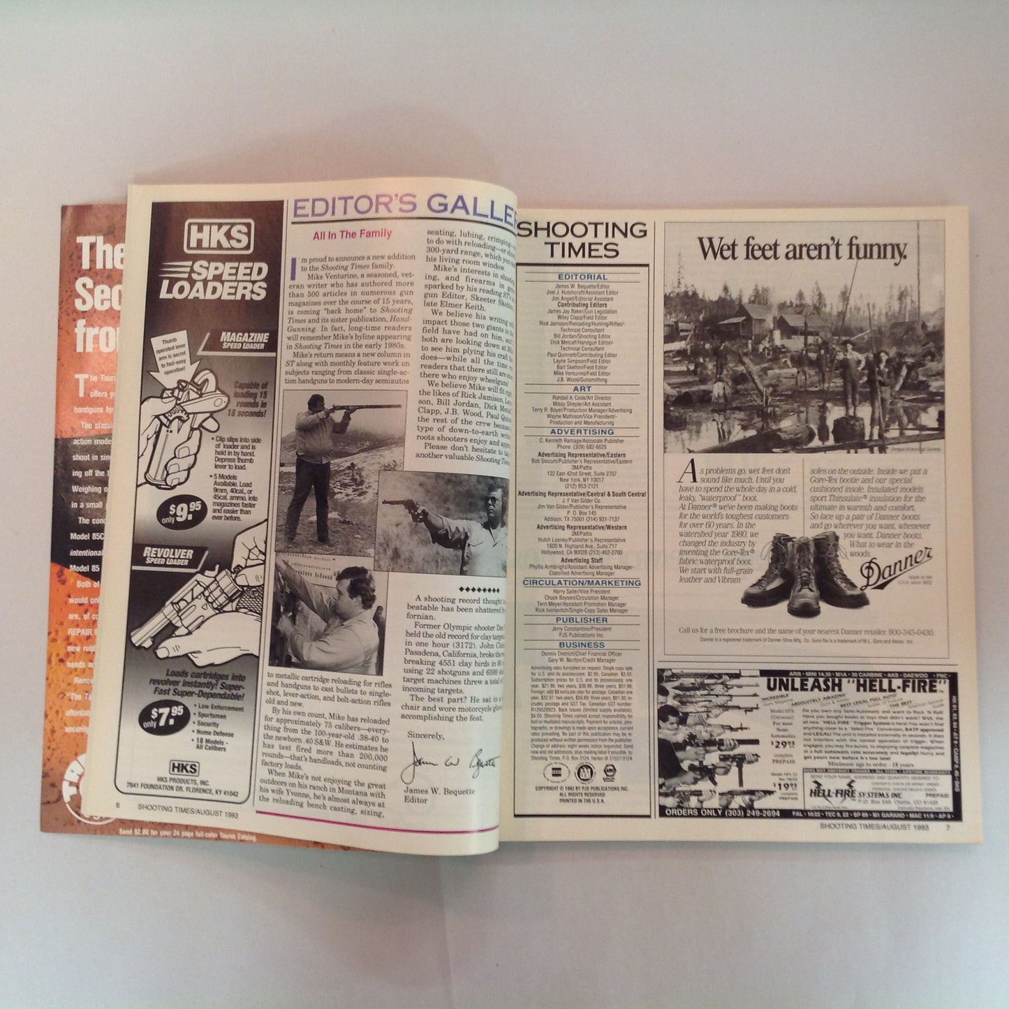 Vintage Aug 1993 Shooting Times Magazine 35-Gun Report: 9mm Auto Pistol Buyer's Guide Special Rifle Report