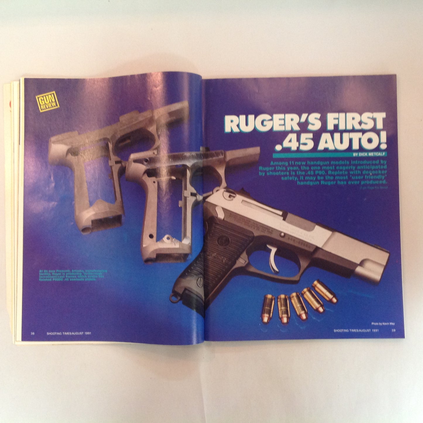 Vintage Aug 1991 Shooting Times Magazine Ruger's .45 Auto Is Ready Colt's .223 Binoculars for Hunting