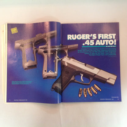 Vintage Aug 1991 Shooting Times Magazine Ruger's .45 Auto Is Ready Colt's .223 Binoculars for Hunting