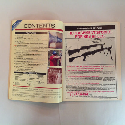 Vintage Apr 1993 Shooting Times Magazine High-Capacity Auto Pistols Top 25 Rifle Cartridges Handgun Hunting Challenge