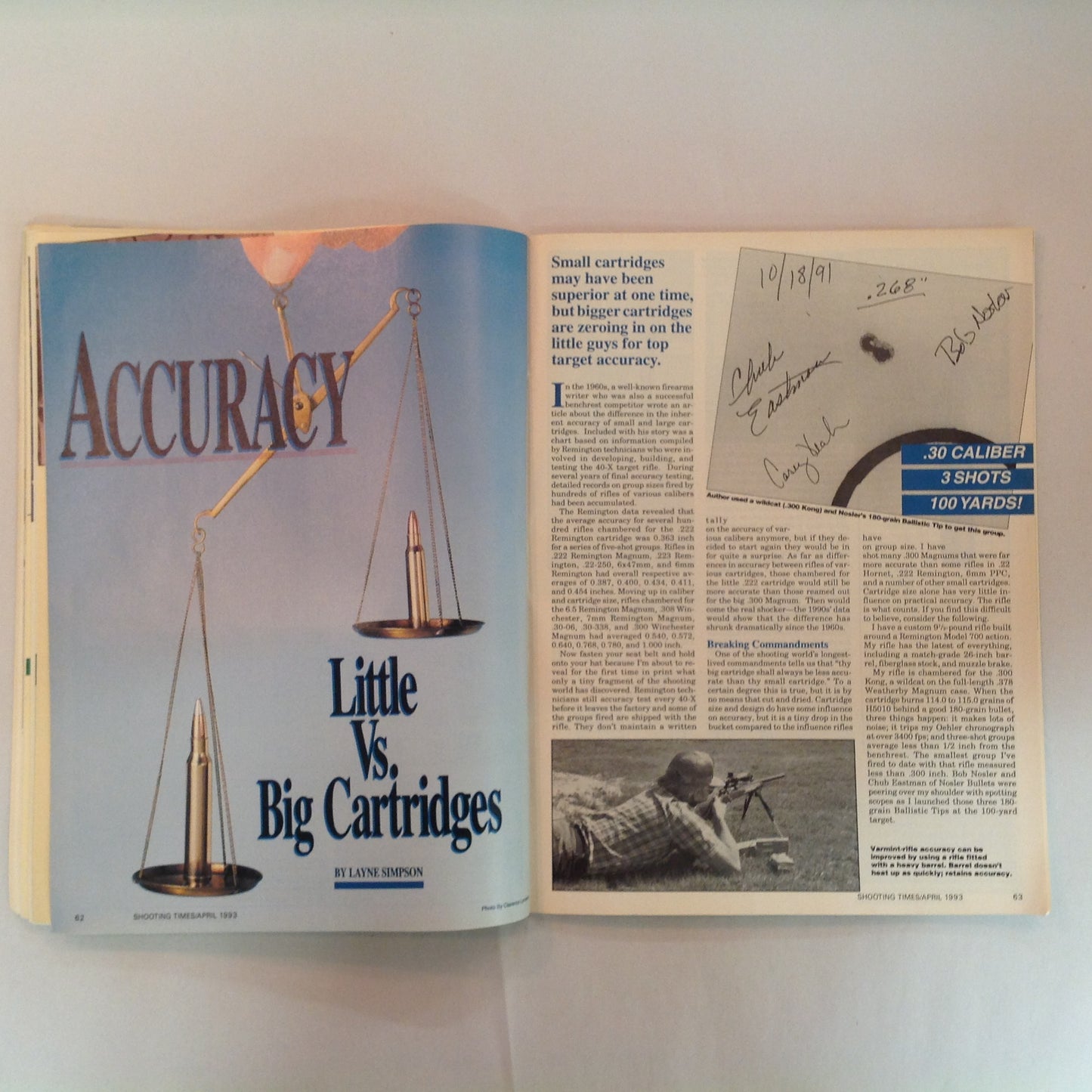 Vintage Apr 1993 Shooting Times Magazine High-Capacity Auto Pistols Top 25 Rifle Cartridges Handgun Hunting Challenge