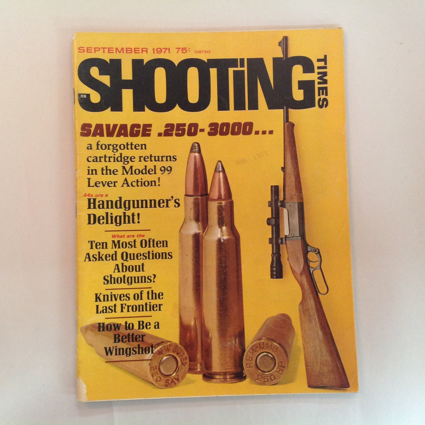 Vintage Sep 1971 Shooting Times Magazine Savage .250-3000 Handgunner's Delight 10 FAQ About Shotguns