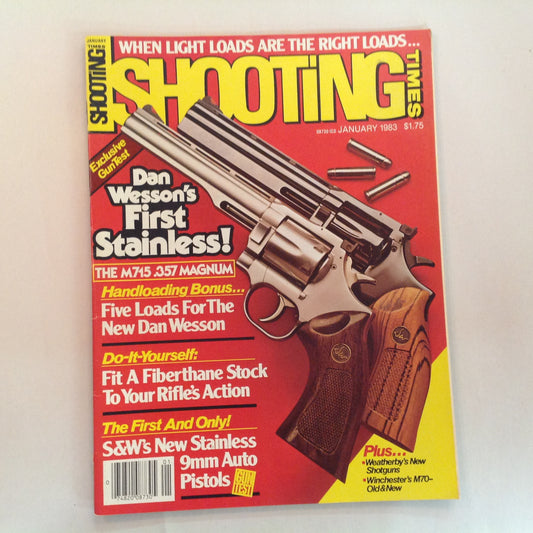 Vintage Jan 1983 Shooting Times Magazine Dan Wesson's First Stainless M715 .357 Magnum Handloading Bonus Fiberthane Stock