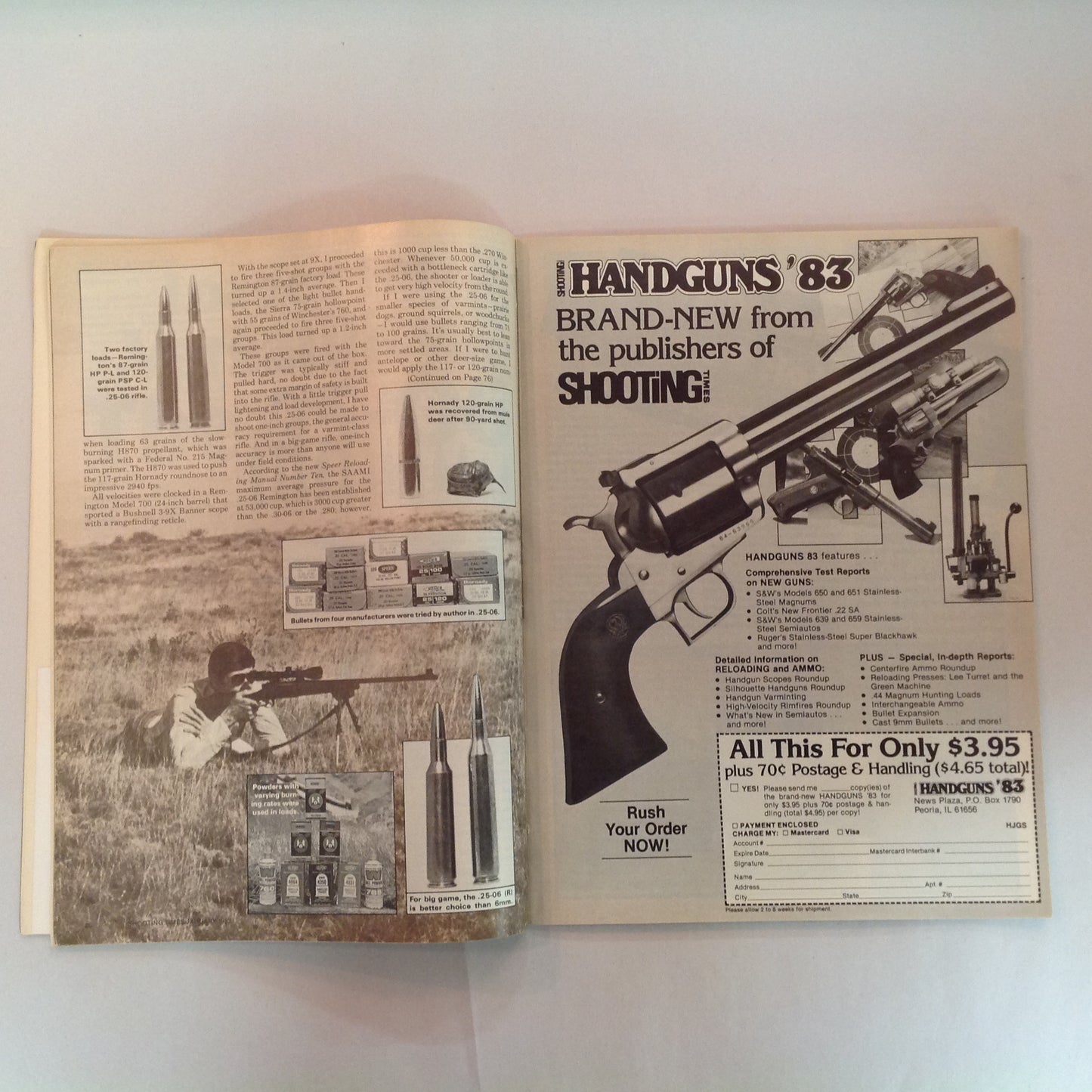Vintage Jan 1983 Shooting Times Magazine Dan Wesson's First Stainless M715 .357 Magnum Handloading Bonus Fiberthane Stock