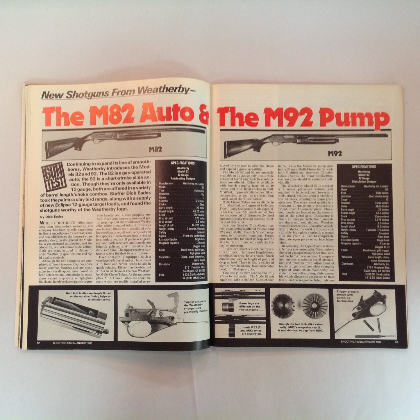 Vintage Jan 1983 Shooting Times Magazine Dan Wesson's First Stainless M715 .357 Magnum Handloading Bonus Fiberthane Stock