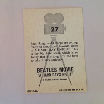 Vintage 1964 Topps Beatles Movie Hard Day's Night No. 27 BTS Big Fight Scene PRG