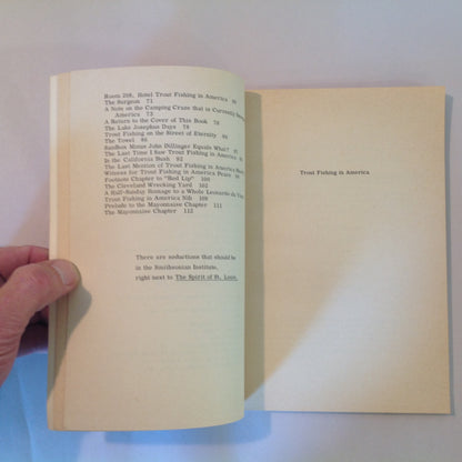 Vintage 1967 Trade Paperback Trout Fishing In America Richard Brautigan Delta
