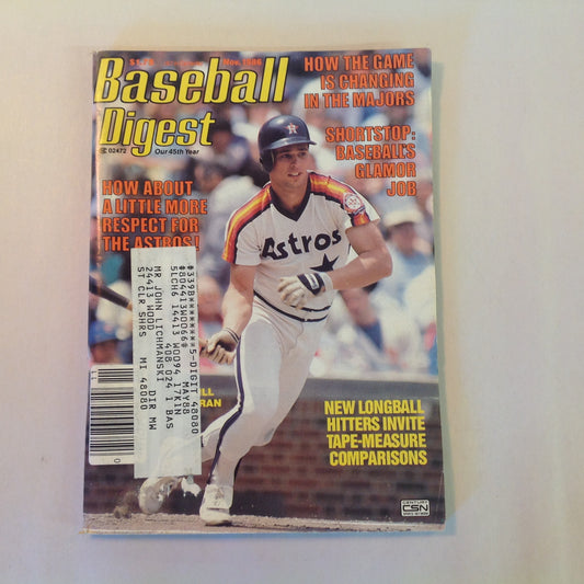 Vintage Nov 1986 Baseball Digest Magazine How About A Little More Respect for the Astros! Bill Doran