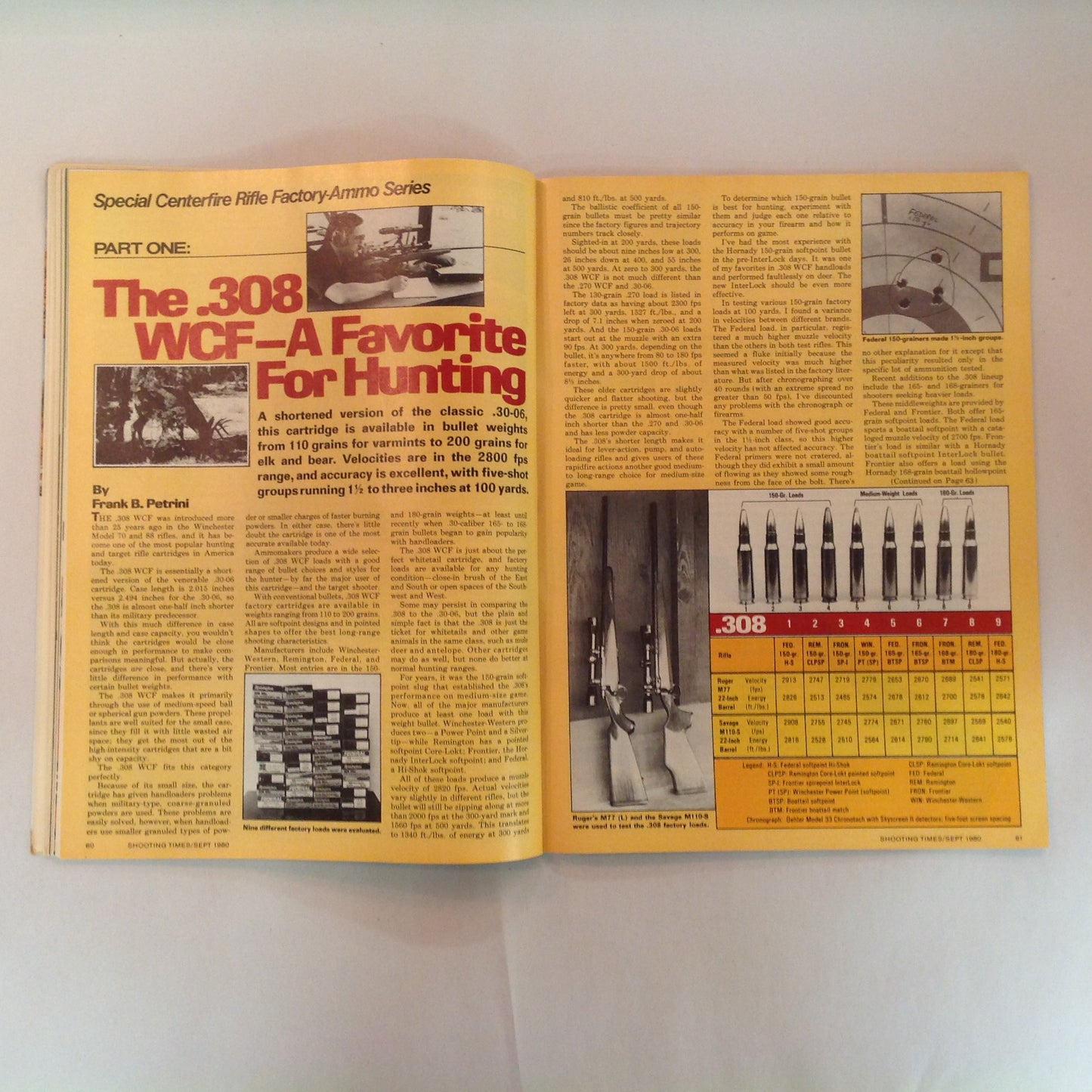 Vintage Sep 1980 Shooting Times Magazine Remington's New M788 In .243 CF Rifles Special Hunting-Ammo Report Weatherby's First Pistol