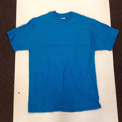 Vintage 1990's NOS Hanes Beefy-T Blue Teal Turqouise Single Stitch Short Sleeve T-Shirt