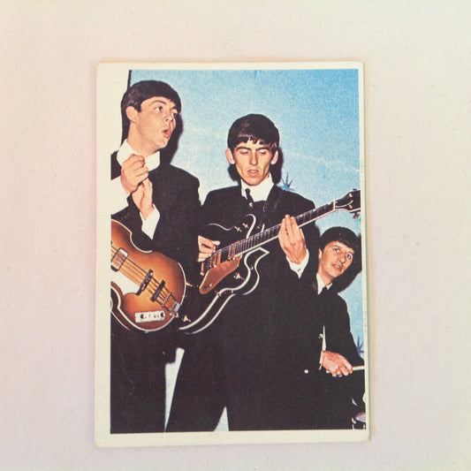 Vintage 1964 Topps Beatles Diary Color Card No. 25A Paul George Ringo Vacation