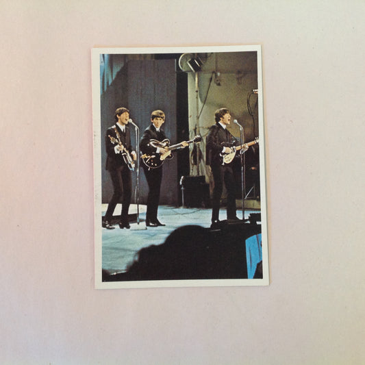 Vintage 1964 Topps Beatles Color Cards No. 37 Paul George John Onstage PR Trick