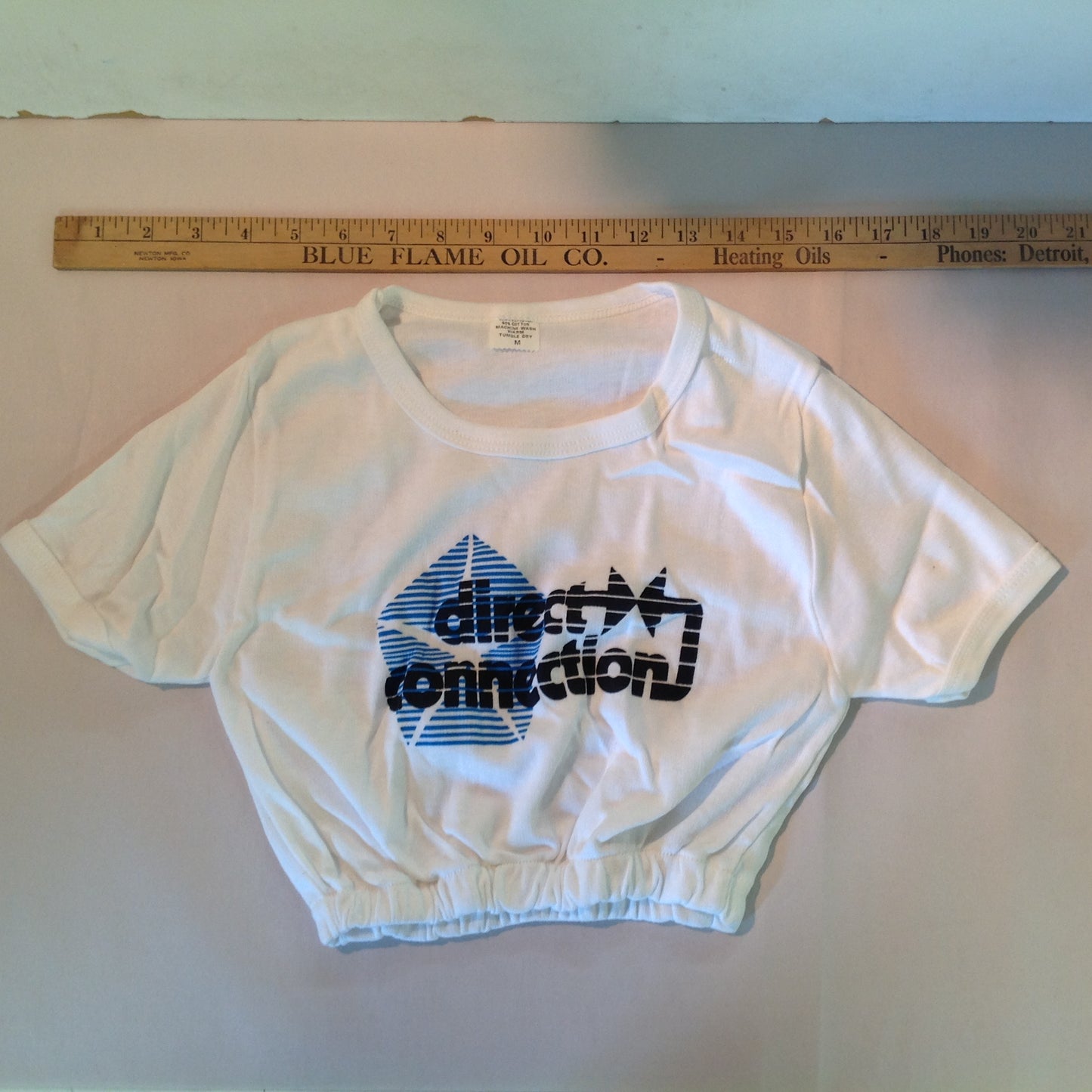Vintage Chrysler Dodge Direct Connection White Mid Riff Crop Top 1/2 Shirt Adult Medium Child Sized (?)