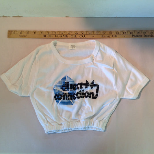 Vintage Chrysler Dodge Direct Connection White Mid Riff Crop Top 1/2 Shirt Adult Medium Child Sized (?)