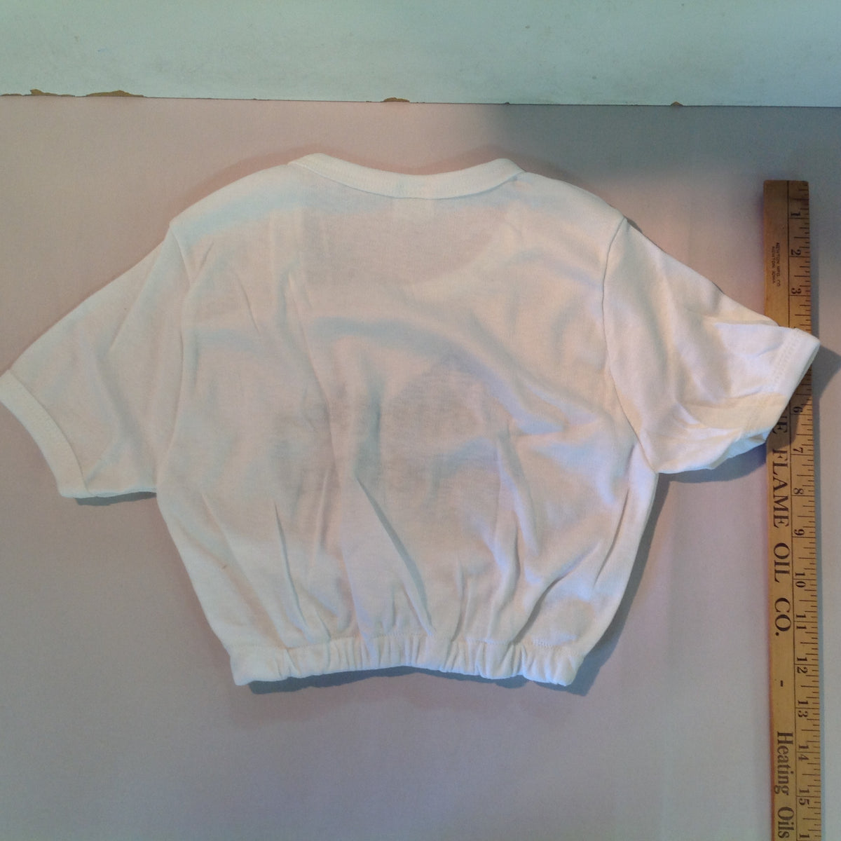 Vintage Chrysler Dodge Direct Connection White MidRiff Crop Top 1/2 Shirt M Child's?