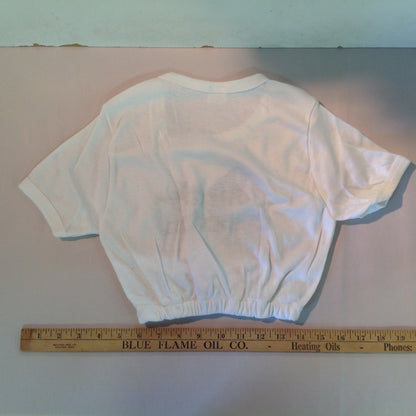 Vintage Chrysler Dodge Direct Connection White Mid Riff Crop Top 1/2 Shirt Adult Medium Child Sized (?)