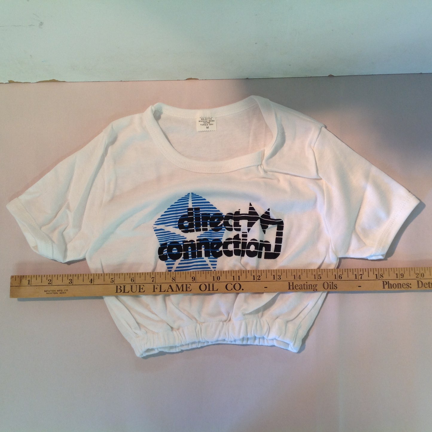 Vintage Chrysler Dodge Direct Connection White Mid Riff Crop Top 1/2 Shirt Adult Medium Child Sized (?)