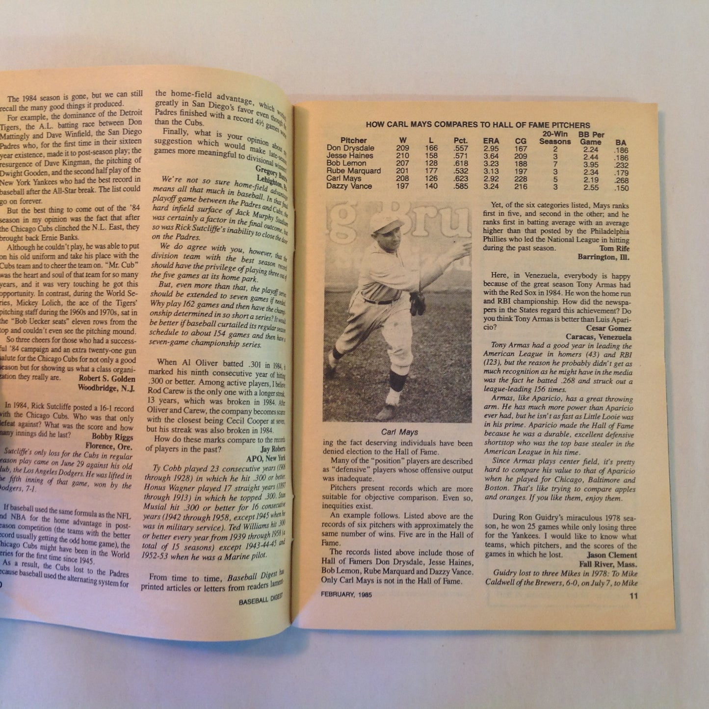 Vintage Feb 1985 Baseball Digest Magazine Don Mattingly: American League Batting Champ