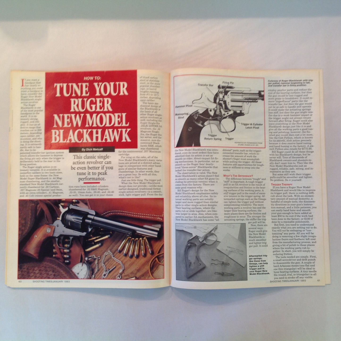 Vintage Jan 1993 Shooting Times Magazine .357 Fire and Fury '93 Preview Fine-Tune Ruger Revolver