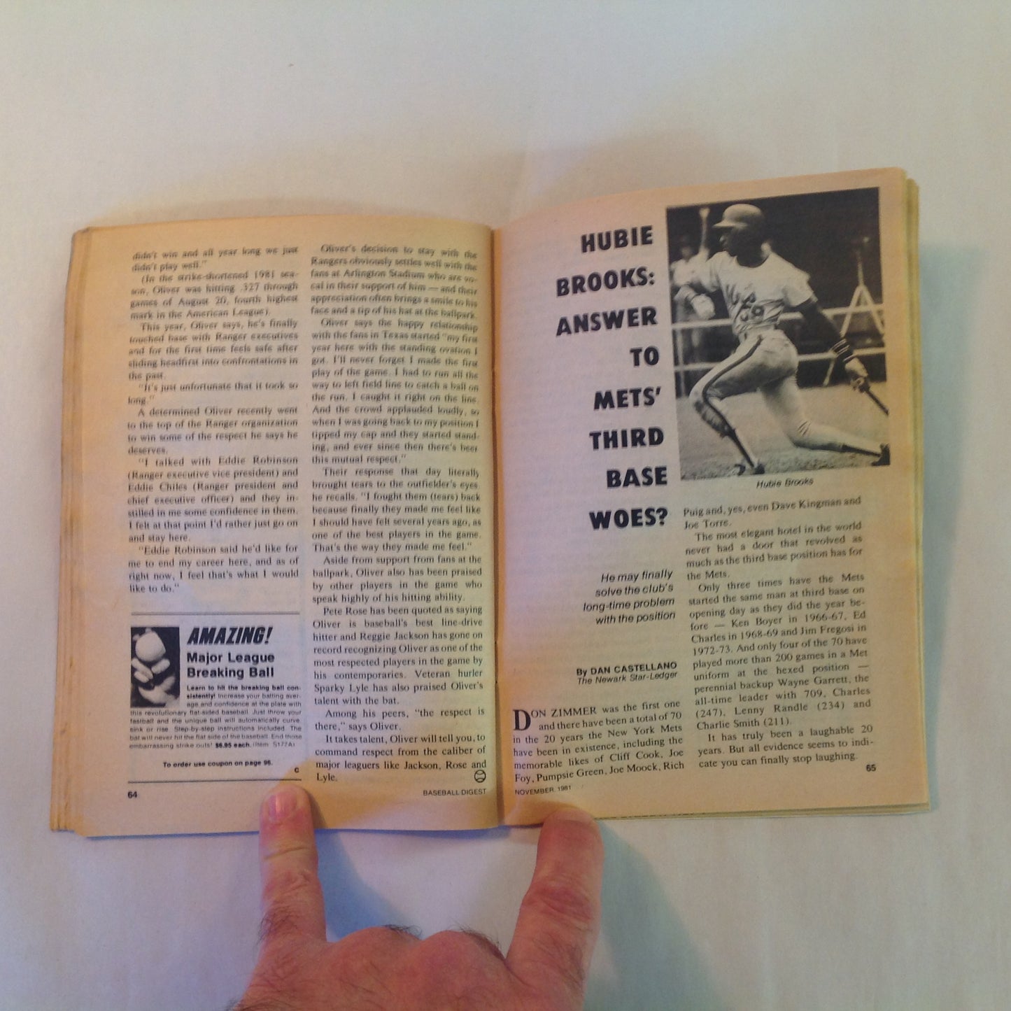 Vintage Nov 1981 Baseball Digest Magazine Pete Rose Keeps on Ticking