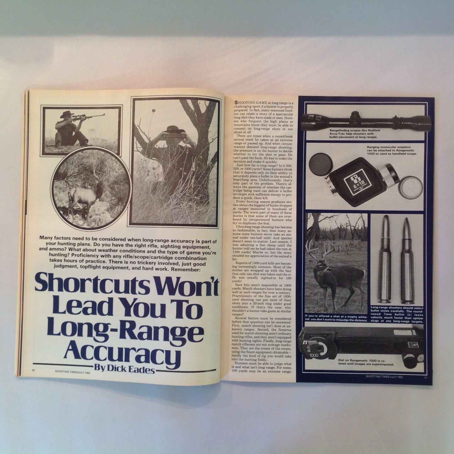 Vintage Jul 1982 Shooting Times Magazine Battle For Top Velocity .223 Vs .22-250 Serial Number Know-How Handgun Bonus .38 & .44