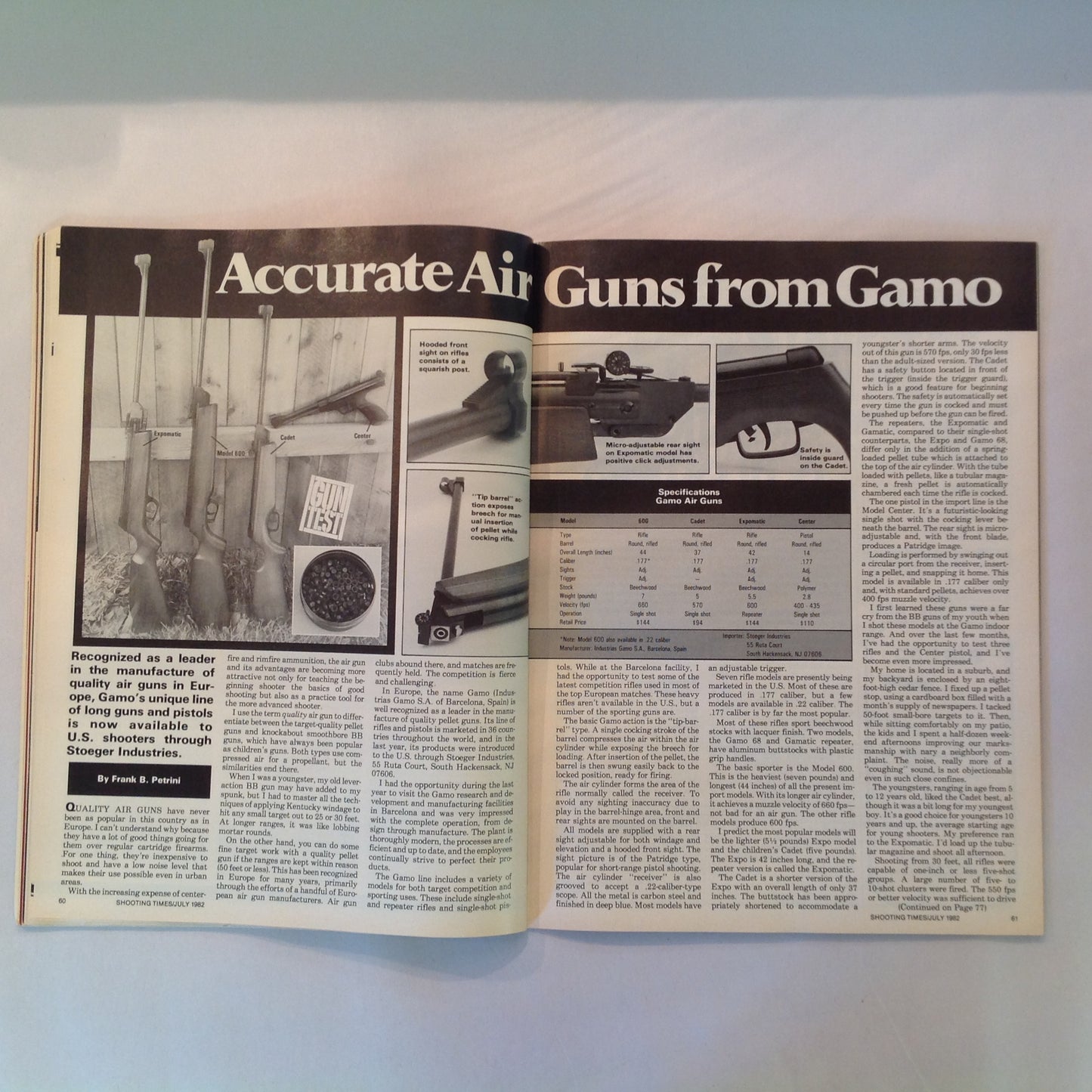 Vintage Jul 1982 Shooting Times Magazine Battle For Top Velocity .223 Vs .22-250 Serial Number Know-How Handgun Bonus .38 & .44
