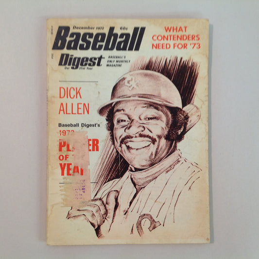 Vintage Dec 1972 Baseball Digest Magazine Dick Allen: 1972 Player of the Year