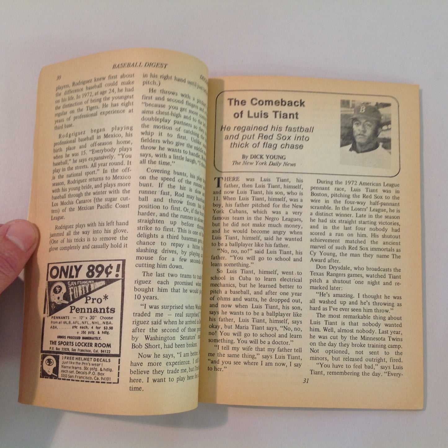 Vintage Dec 1972 Baseball Digest Magazine Dick Allen: 1972 Player of the Year