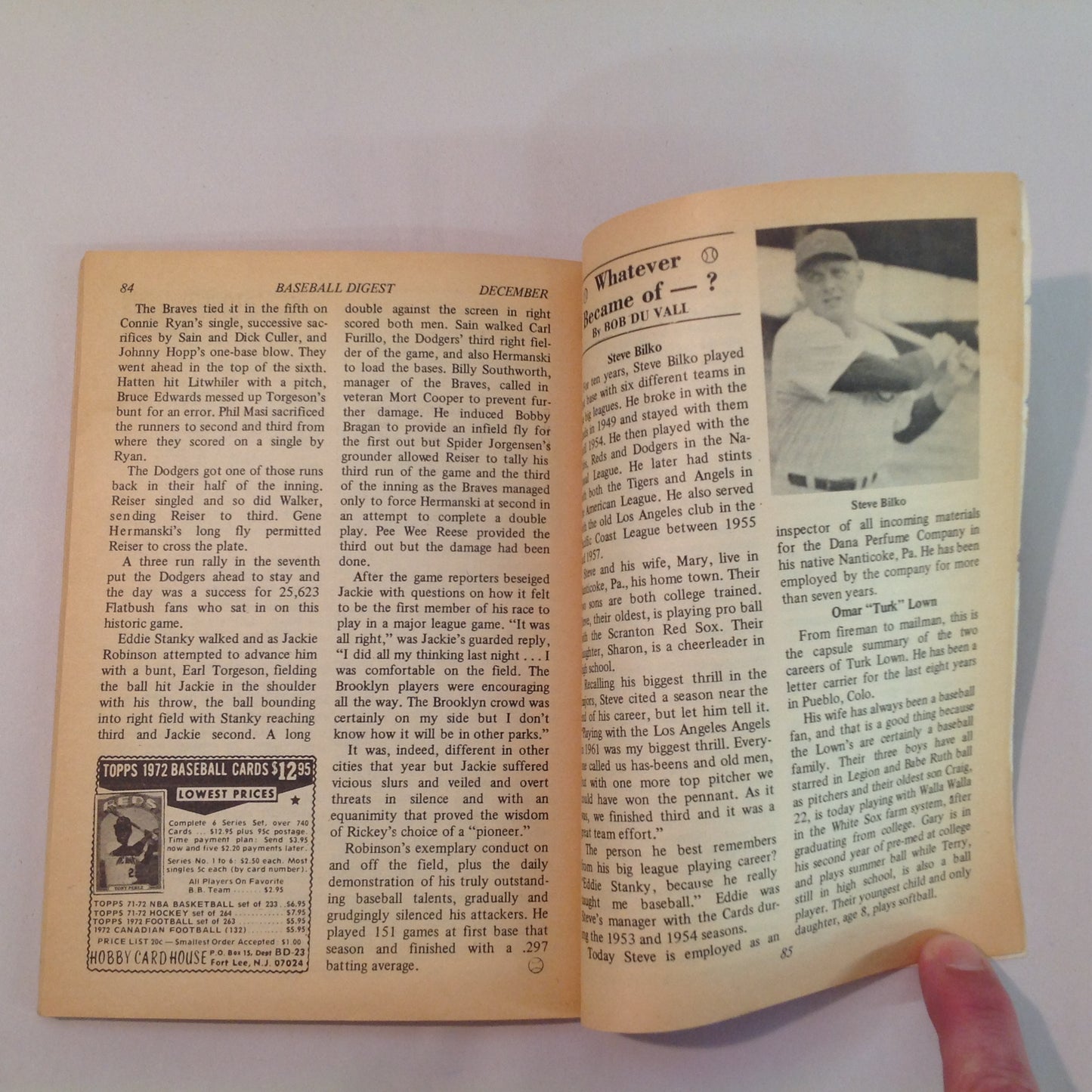 Vintage Dec 1972 Baseball Digest Magazine Dick Allen: 1972 Player of the Year